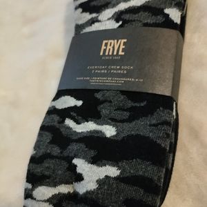 Frye camo print crew socks black NWT